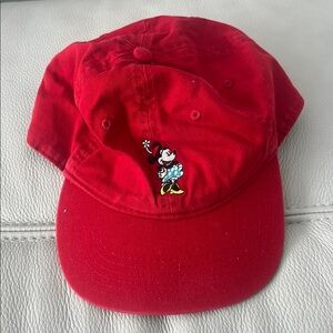 Red Cap with Minnie Mouse Embroidery